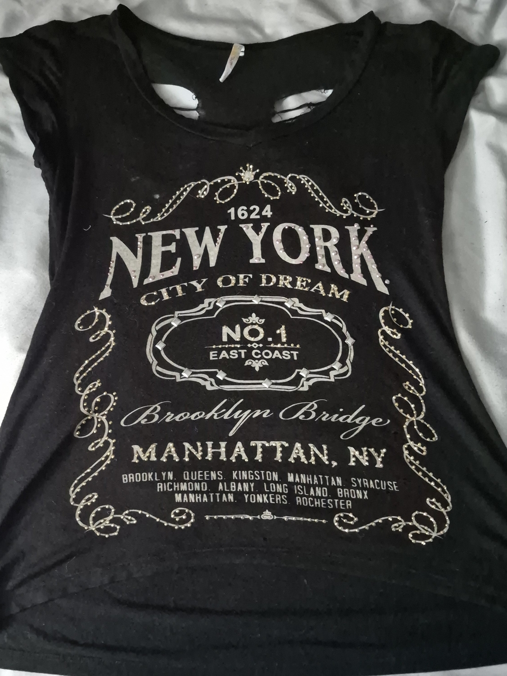 Occasion Black Graphic 'New York' Short Sleeve Tee